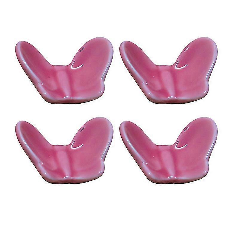4pcs shaped chopstick rest ceramic chopstick holder practical chopstick rack support pink