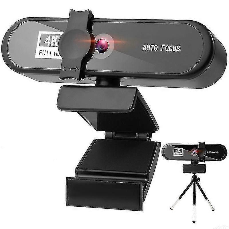 Webcam Hd 4k Web Camera Usb Pc Webcam With Microphone Privacy Cover Laptop Desktop Video Streaming Computer Camera With Tripod Stream Web Cam (black)