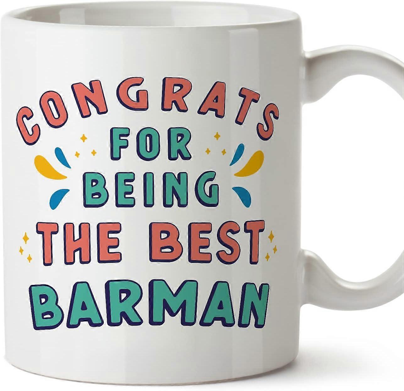 バーテンダーマンマグカップは、同僚への最高の面白い贈り物であることおめでとうセラミック11オンスマグカップ