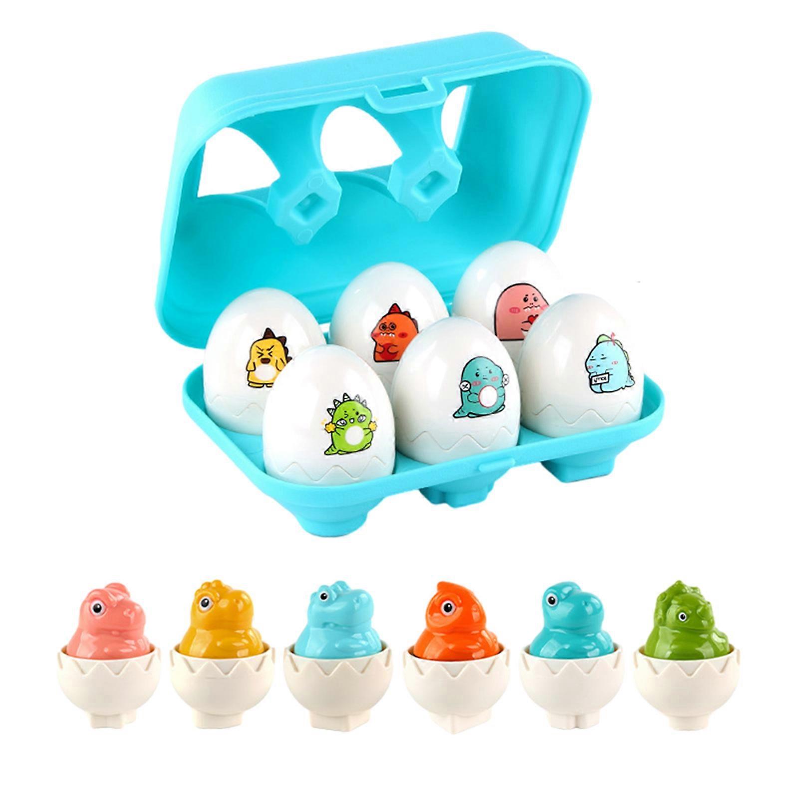 6pcs Easter Cartoon Egg Matching Toys Parent-Child Interaction Toy for 1-3 Toddlers Kids