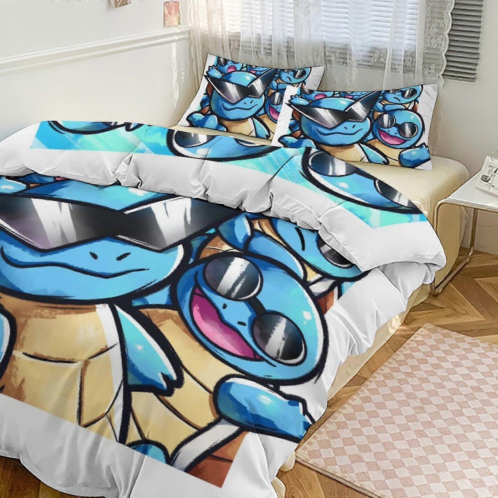 g904 Squi_rtle Print Bedding Set Pattern Duvet Cove Set 3 Pieces 1 Quilt Cover And 2 Pillowcases for Women Men Teens 86x70"" tq904