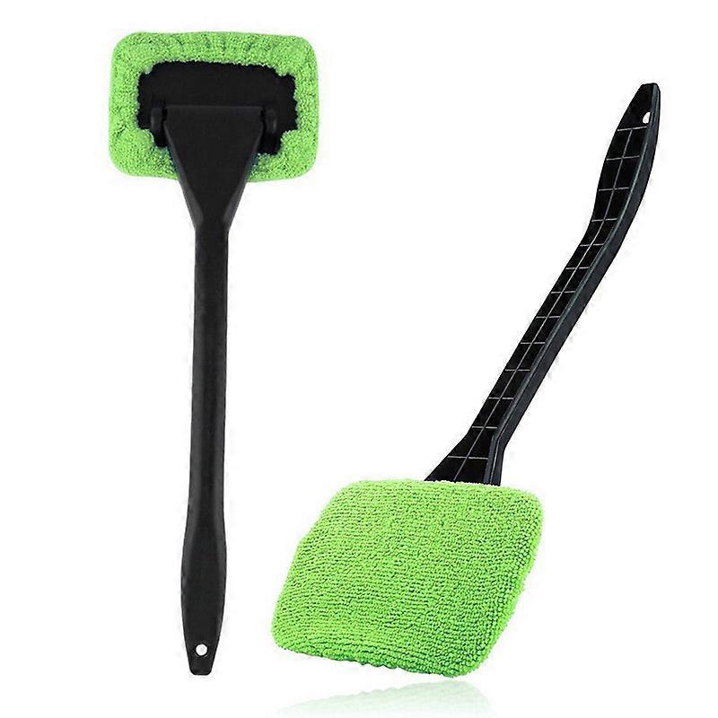 Pack of 2 long handle windscreen cleaner, car cleaning tool, for car interior and exterior windows, window cleaning