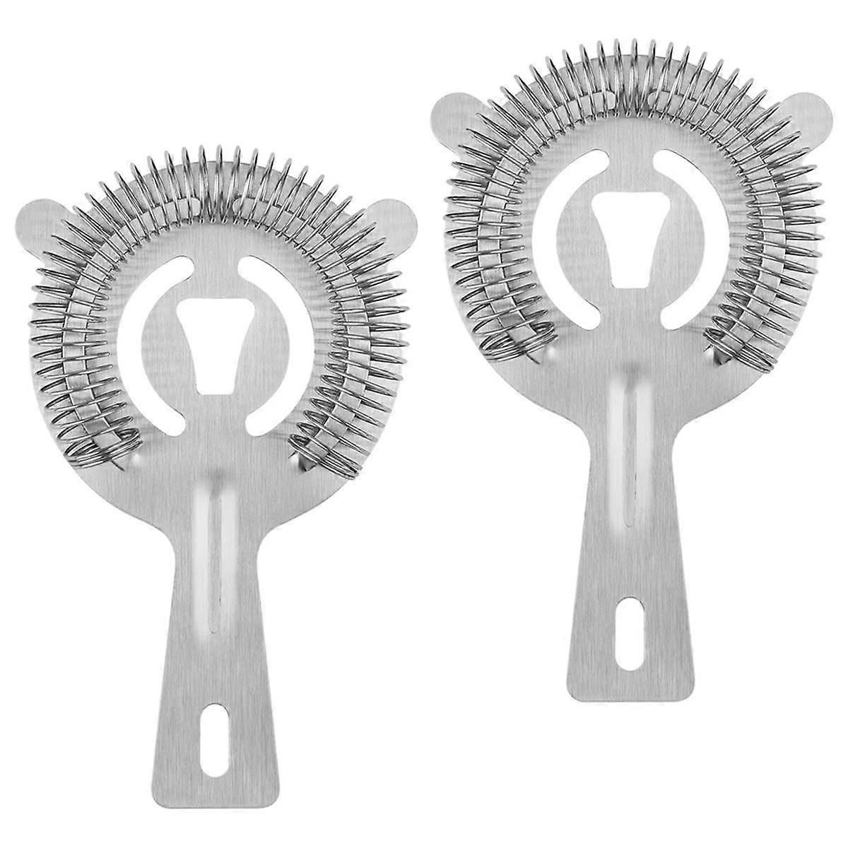 Cocktail Strainer Bar Tools -2PCS Bar Strainer with High Density Spring, Stainless Steel Drink Siev