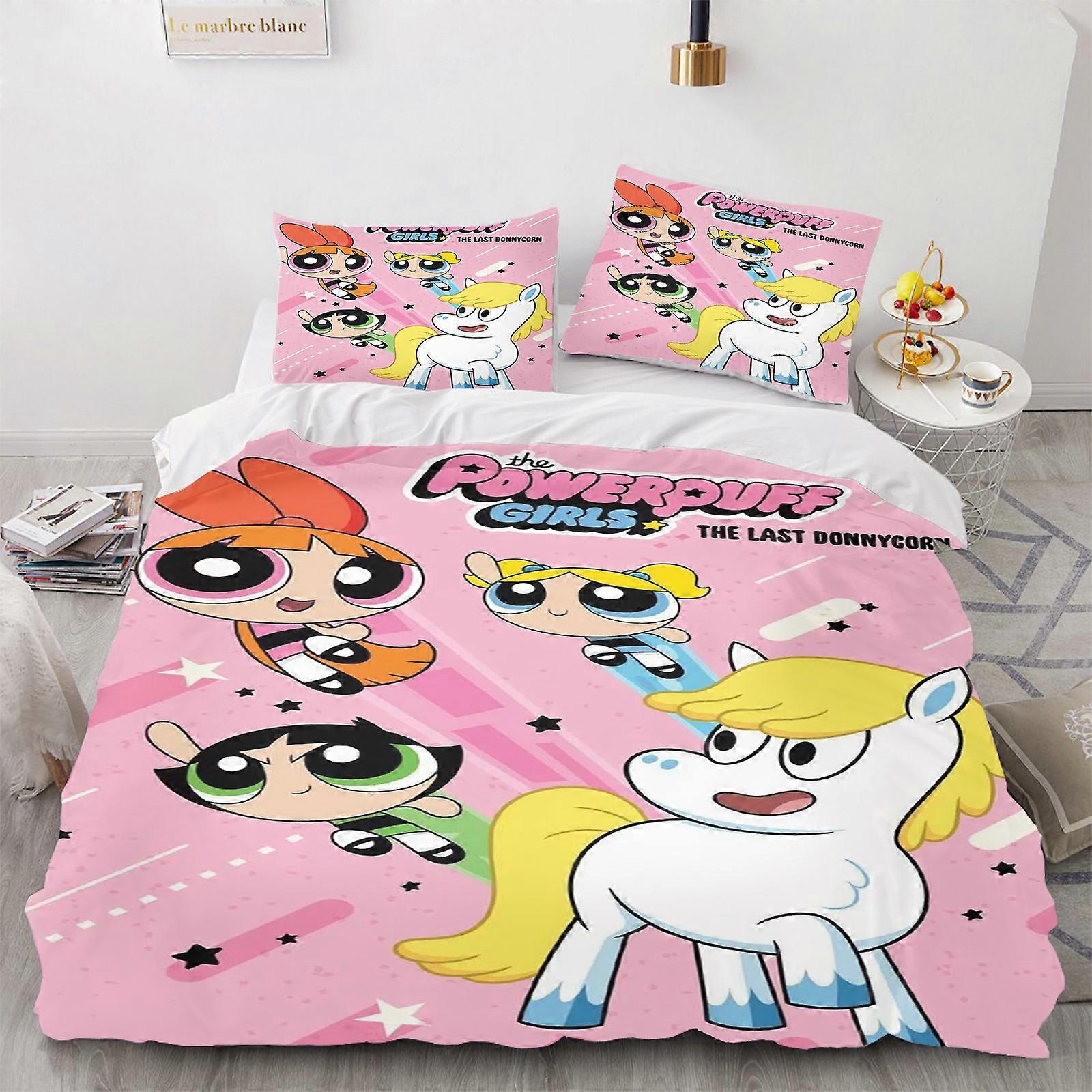 c397 مجموعة غطاء لحاف الفتيات القوة مجموعات الفراش المعزي مجموعات سرير كينغ مقاس 3D للأطفال 3 قطع EE397