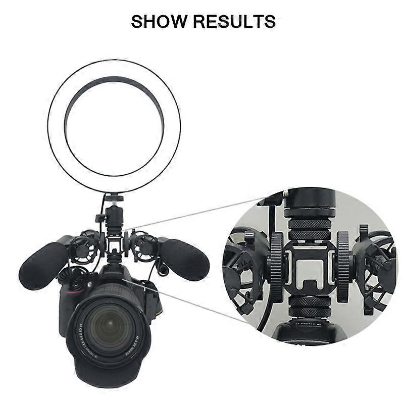 Portable On-Camera Mount Adapter Extend Port Monitor Camera Base Microphone Multi-Functional Triple Base Head Hot Shoe Base