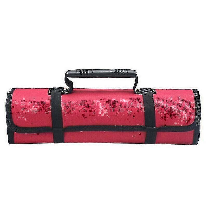 (red) 22 Pockets Spanner Wrench Tools Storage Bag Portable Canvas Pouch Foldable