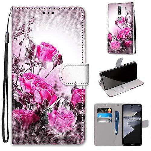 For Nokia 2.4 Coloured Drawing Cross Texture Horizontal Flip PU Leather Case