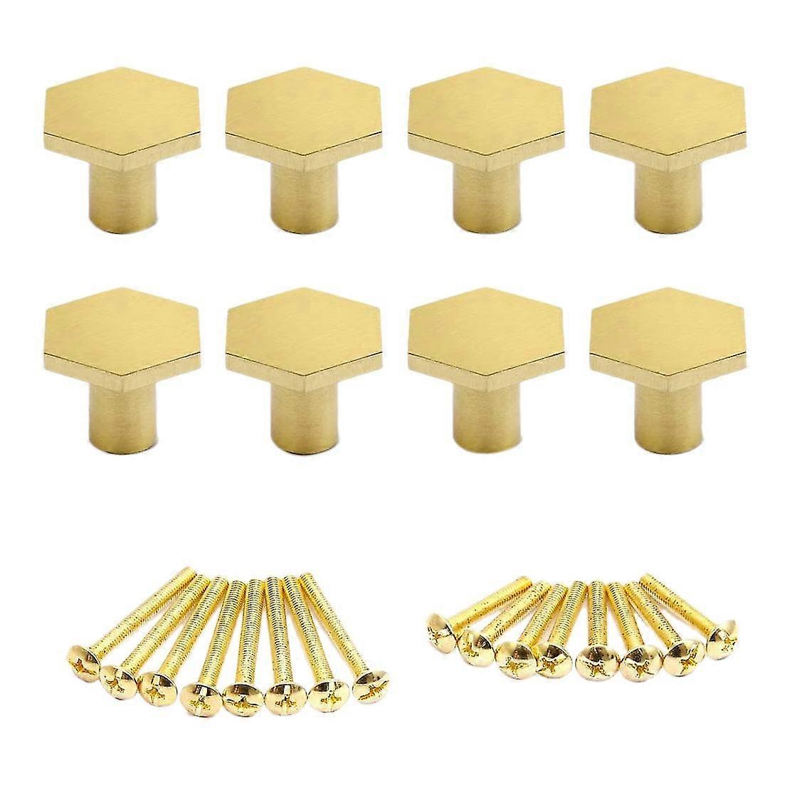 8 Pcs Brass Cabinet Knobs,for Dresser Drawer Pulls Knobs With Screws