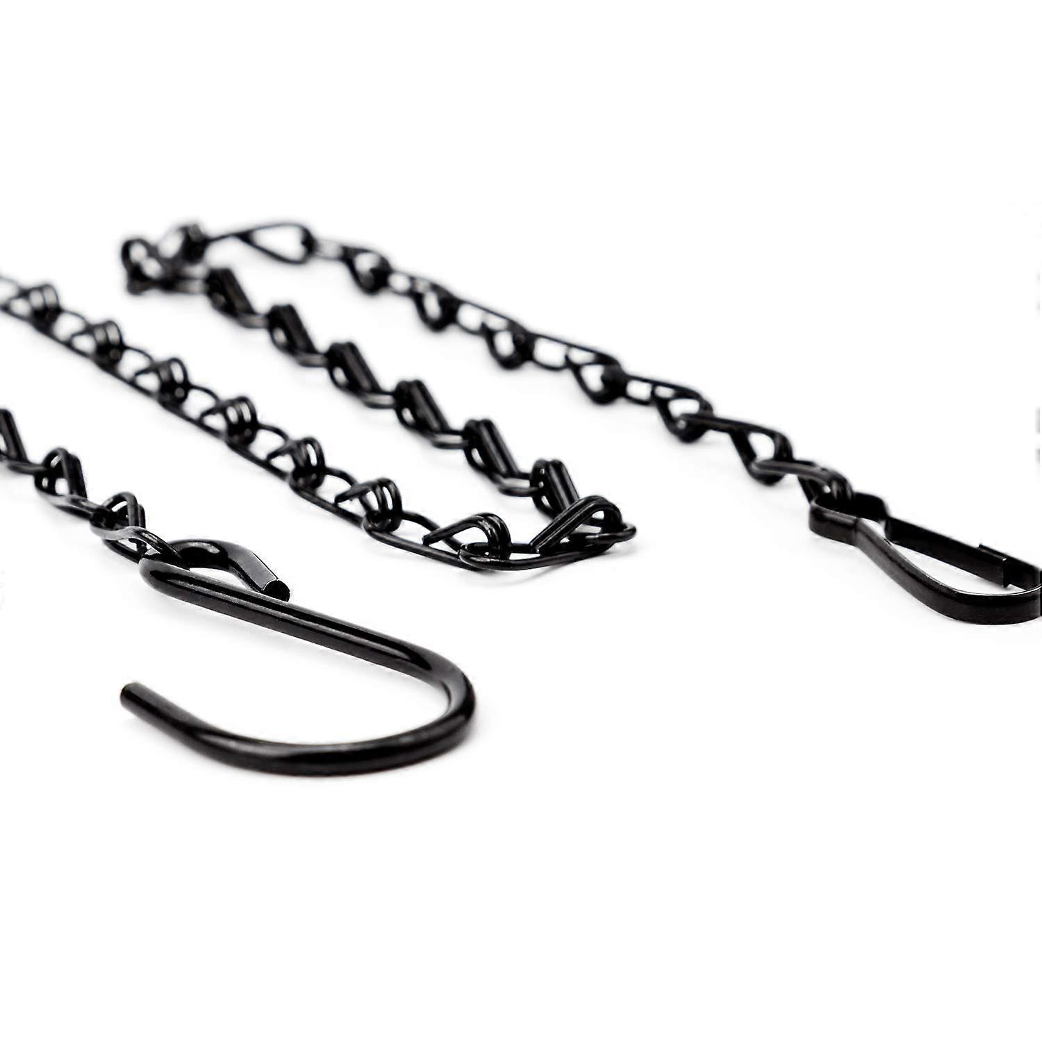 8 Pack 9.5 Inches Decorative Hanging Chains - Black Mental Hook Chain Hanger for Bird Feeders, Baskets, Planters