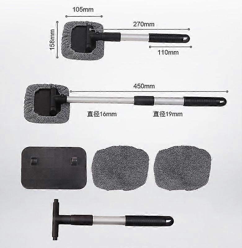 Windscreen Cleaning Tool With Handle Glasses Cleaning Tool Kit Long Handle Glasses Cleaner Tool