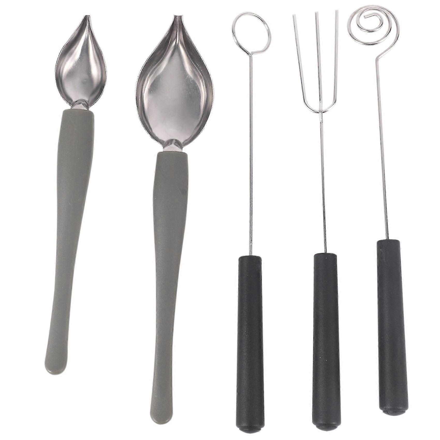 3 Pcs Dipping Tools Chocolate Dipping Fork Spoons Set 2 Pieces Culinary Decorating Spoons For Decora