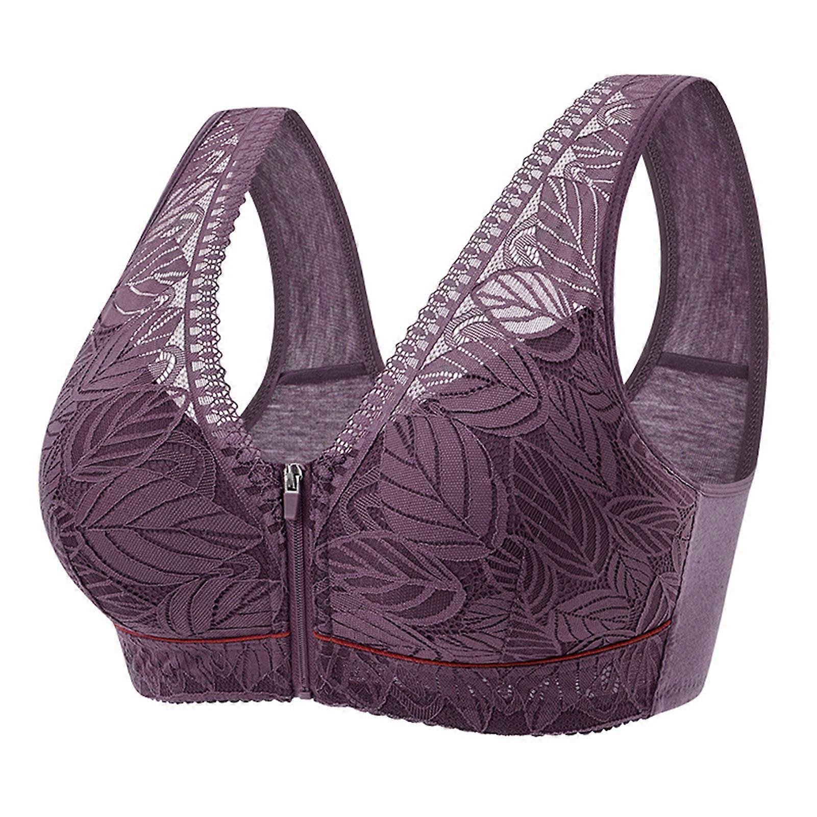 Comfort Wireless Front Close Bra Super Soft Women\'s Floral Lace Bra Without Underwire For Everyday