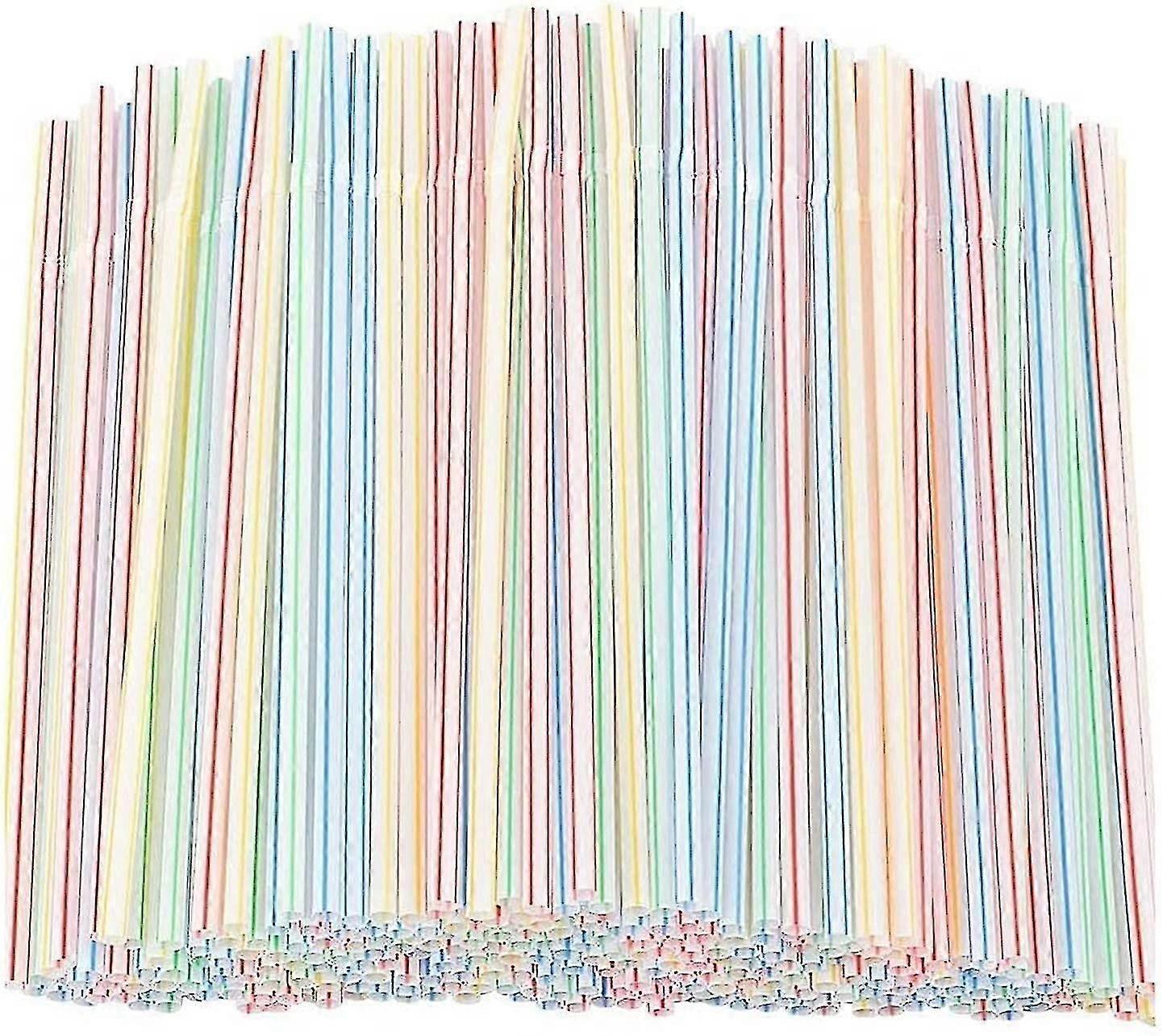 600/1200pcs Plastic Straws Plastic Drinking Straws - Flexible Plastic
