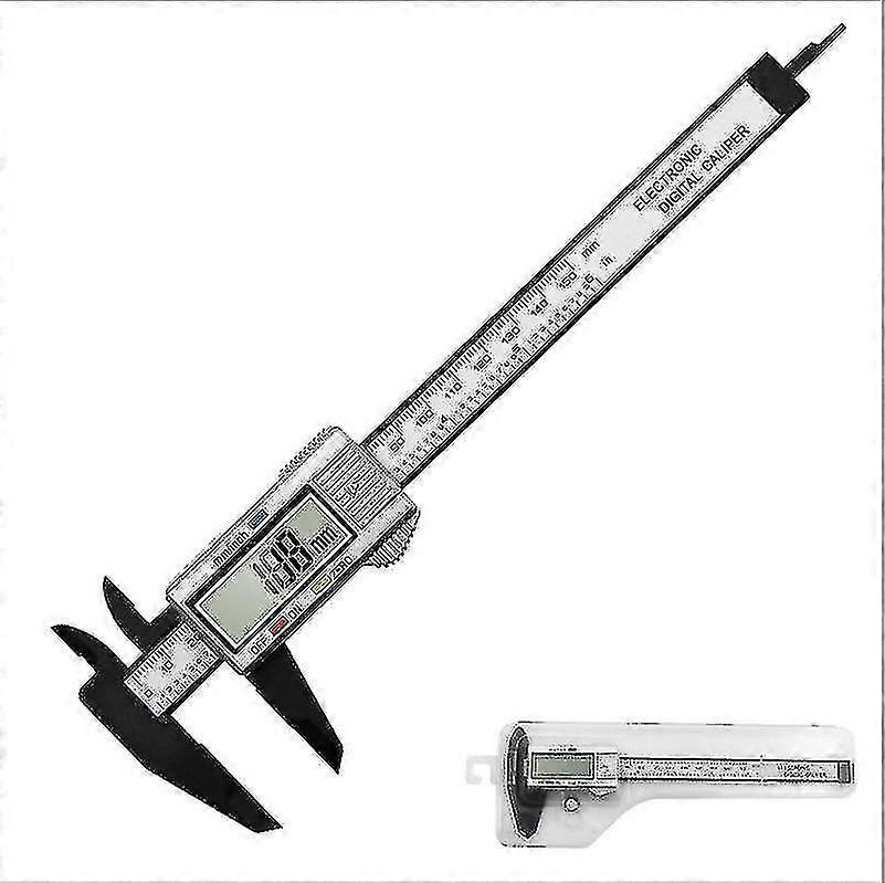 Electronic Digital Vernier Caliper 0-150mm Measuring Tool Inner And Outer Diameter Tool 1pc White Black