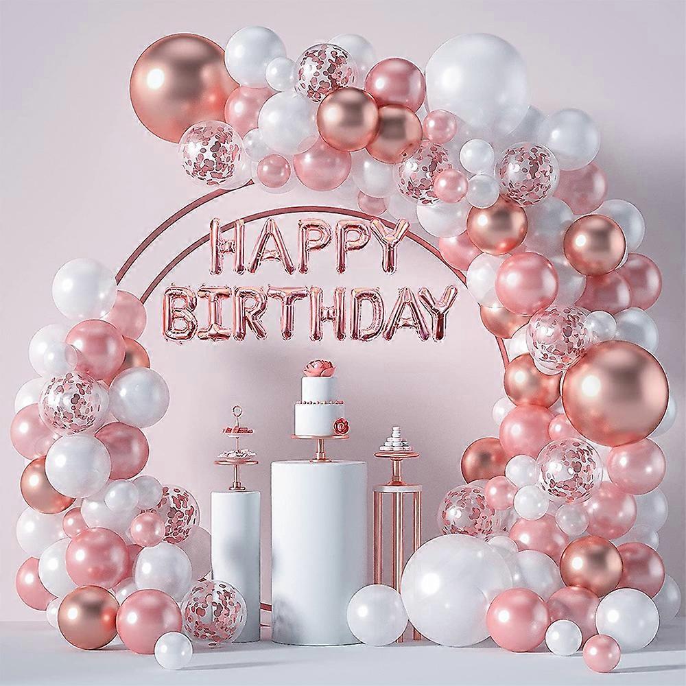 Rose Gold Happy Birthday Balloons Kit
