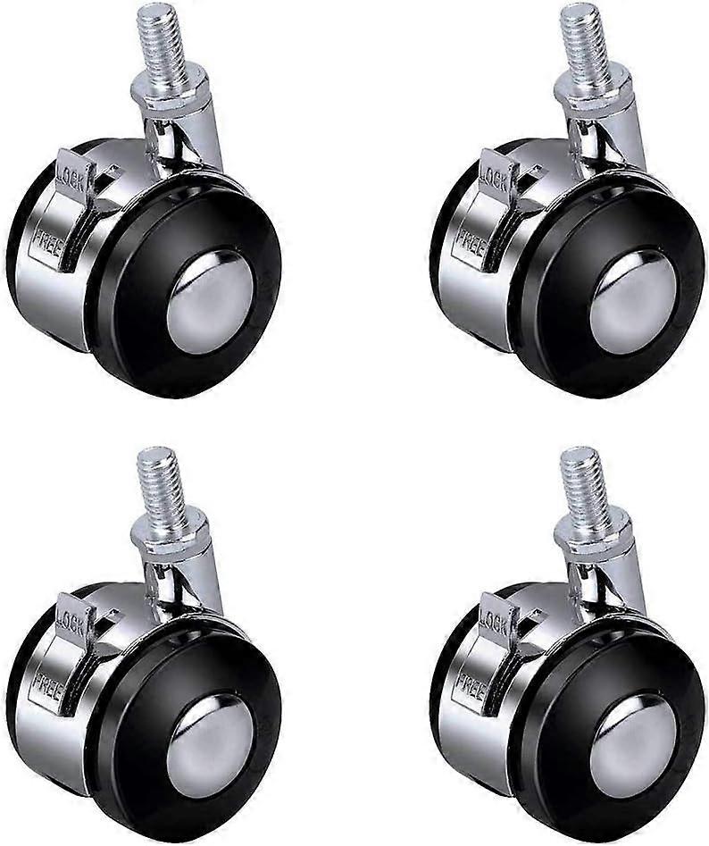 4 Pieces Universal Swivel Wheels, Trolley Furniture Caster Replacement, Alloy Caster Furniture Wheel, with Brake Function, Chair Casters for Office/Sc