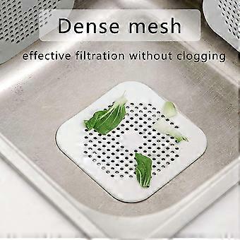 Square Silicone Drain Strainer – 14cm Bathtub Shower Hair Catcher With Suction Cup, Gray
