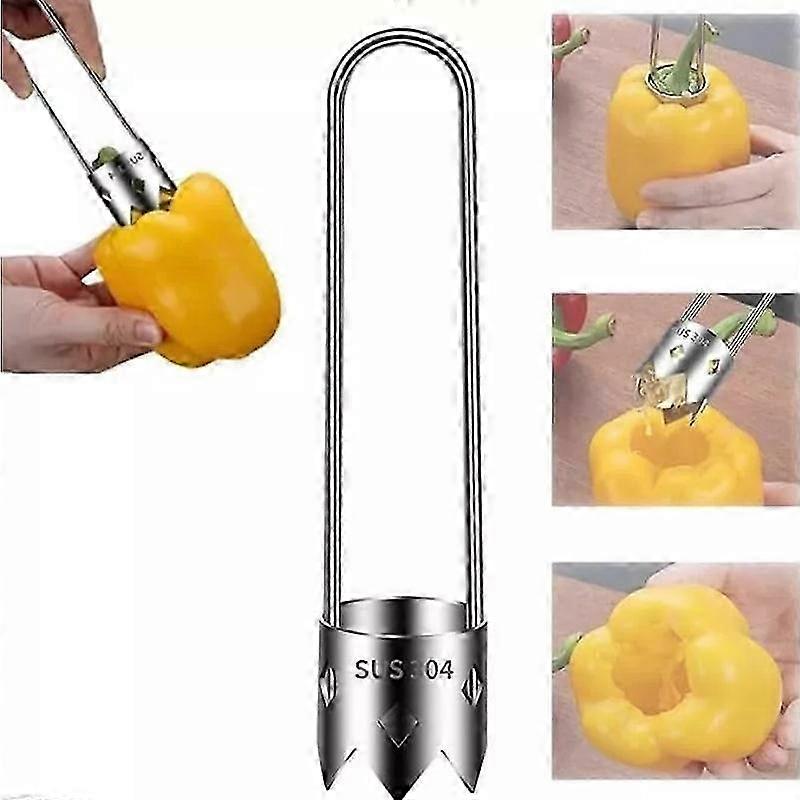 Fruit Corer Tool, Fruit and Vegetable Corer Tool, Stainless Steel Pepper Corer