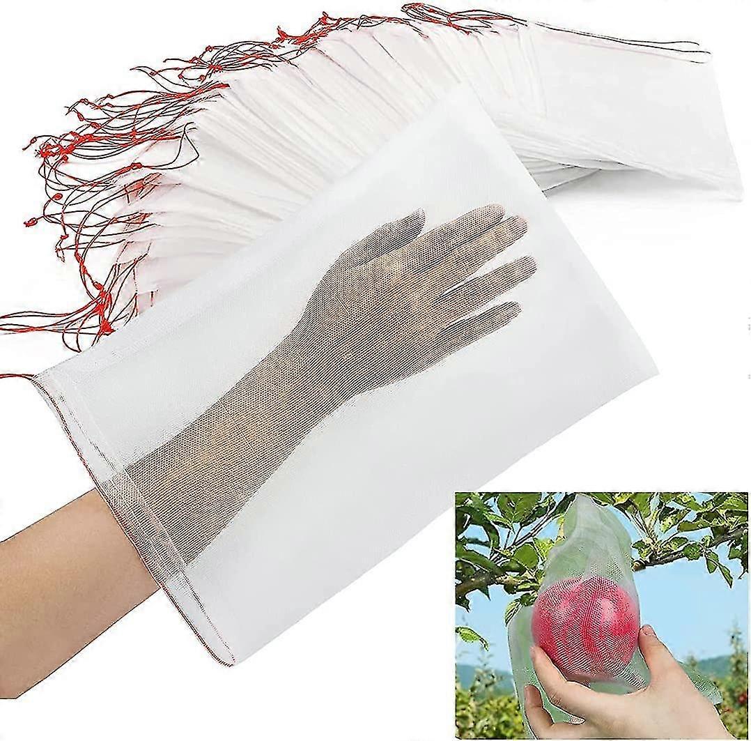 鳥よけネットバッグ 果物保護バッグ メッシュバッグ 巾着付き 蚊帳バッグ 庭の害虫駆除