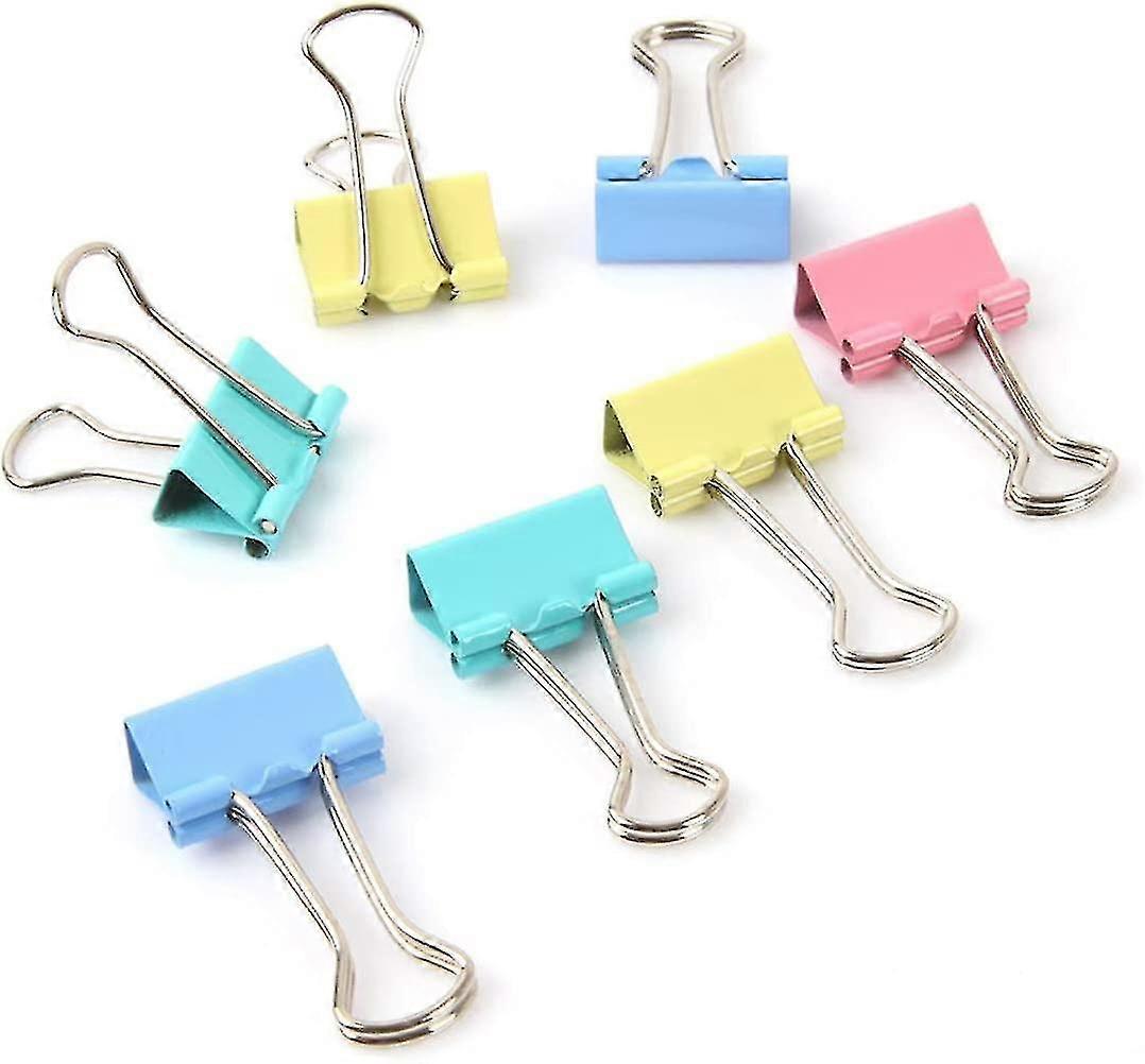 Medium Metal Paper Clips Clamp Multi Colored 1 Inch, 48 Pack Assorted Color Binder Clips Photo File Paper Document Clip Holder Organizer For Office Ho