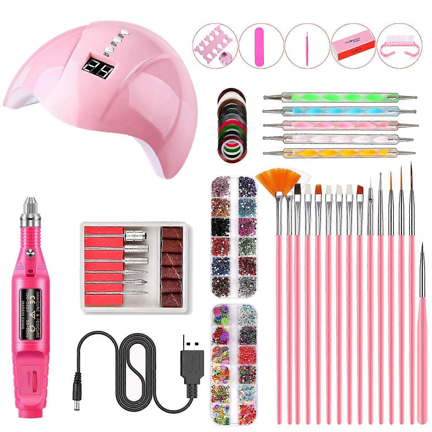 Complete Nail Salon Set with UV Nail Lamp Starter Set