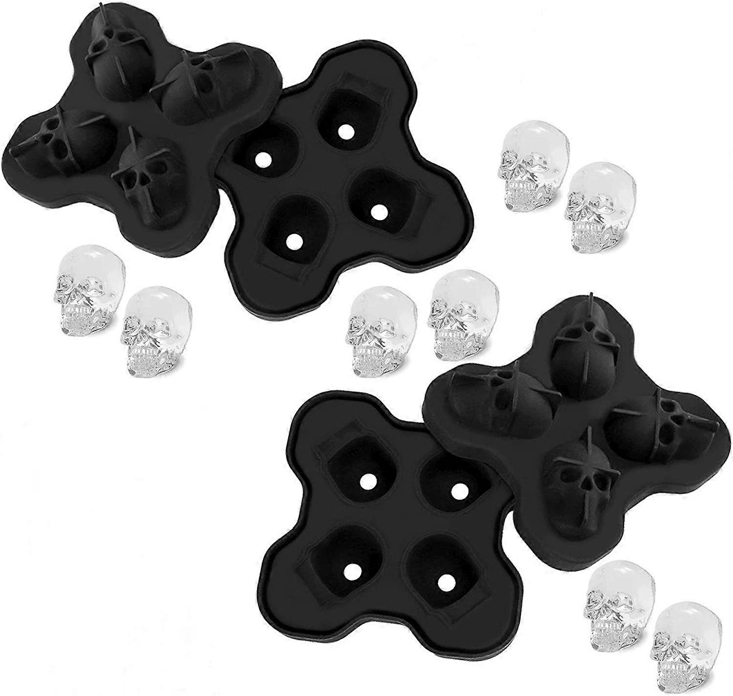 3D Silicone Skull Ice Cube Trays Silicone Skull Ice Cube Trays With Lid Baby Skull Ice Cube Tray Reusable Skull Ice Cube Trays Silicone Death Ice Cube