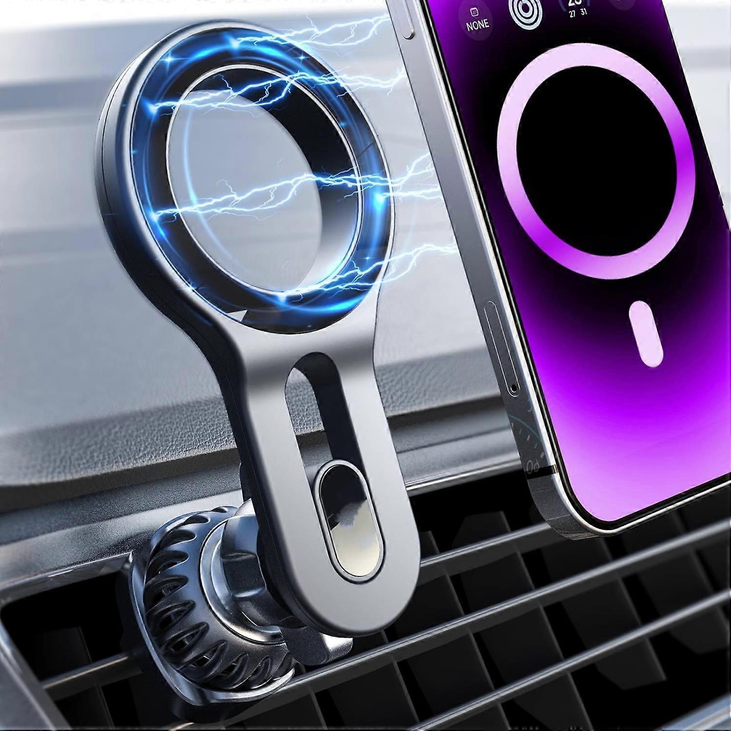 for Strong Car Mount, Enjoy Never Blocking, Easily Install 360 Extended Arm Magnetic 2024 New Car Phone Holder Vent, Fit for iPhone 15 Pro Plus Max 14