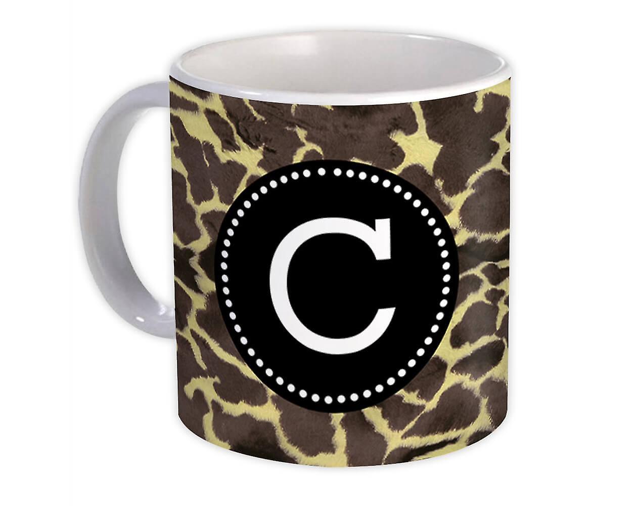Gift Mug: Monogram Letter C Giraffe
