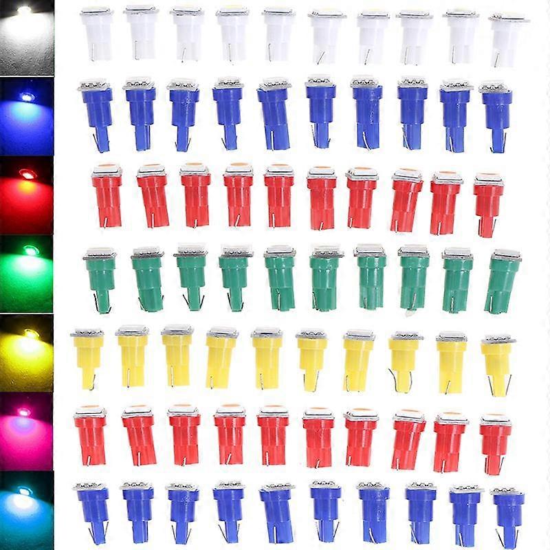 50pcs LED T5 5050 Meter Bulb 12V DC LED Car Auto Meter Light