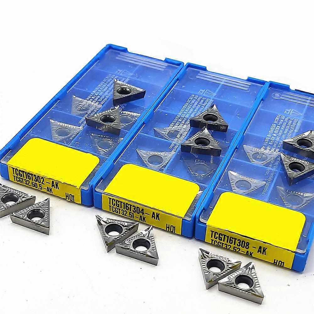 10PCS TCGT16T302 AK H01 TCGT16T304 AK H01 TCGT16T308 AK H01 Carbide Indexable Boring Bar Insert CNC Lathe Wood Cutting Tool