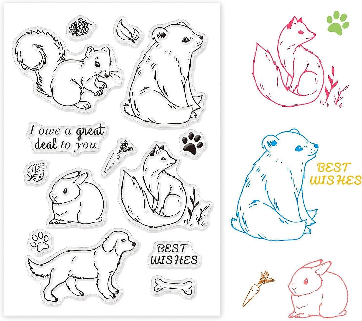 Lovely Forest Animals Clear Stamps Silicone Transparent Stamp