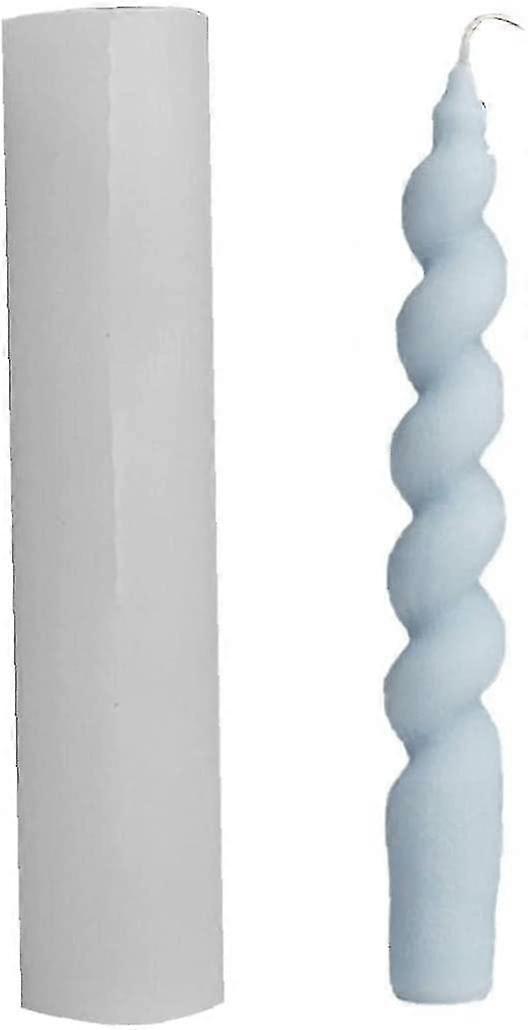 Candle Mould Wax Craft 3d Silicone Mold Pillar Twisted Shape Diy Craft Making Tool Candle Molds Epoxy Resin Molds For Candle Making (white) 1pc