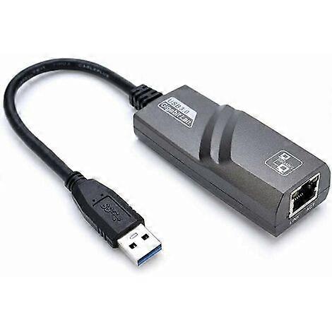 USB-Ethernet-Adapter, USB 3.0-auf-RJ45-Ethernet-Adapter, Netzwerk-LAN-Adapter mit 1000 Mbit/s, kompatibel mit Windows 10/8.1/8/7/Vista/XP