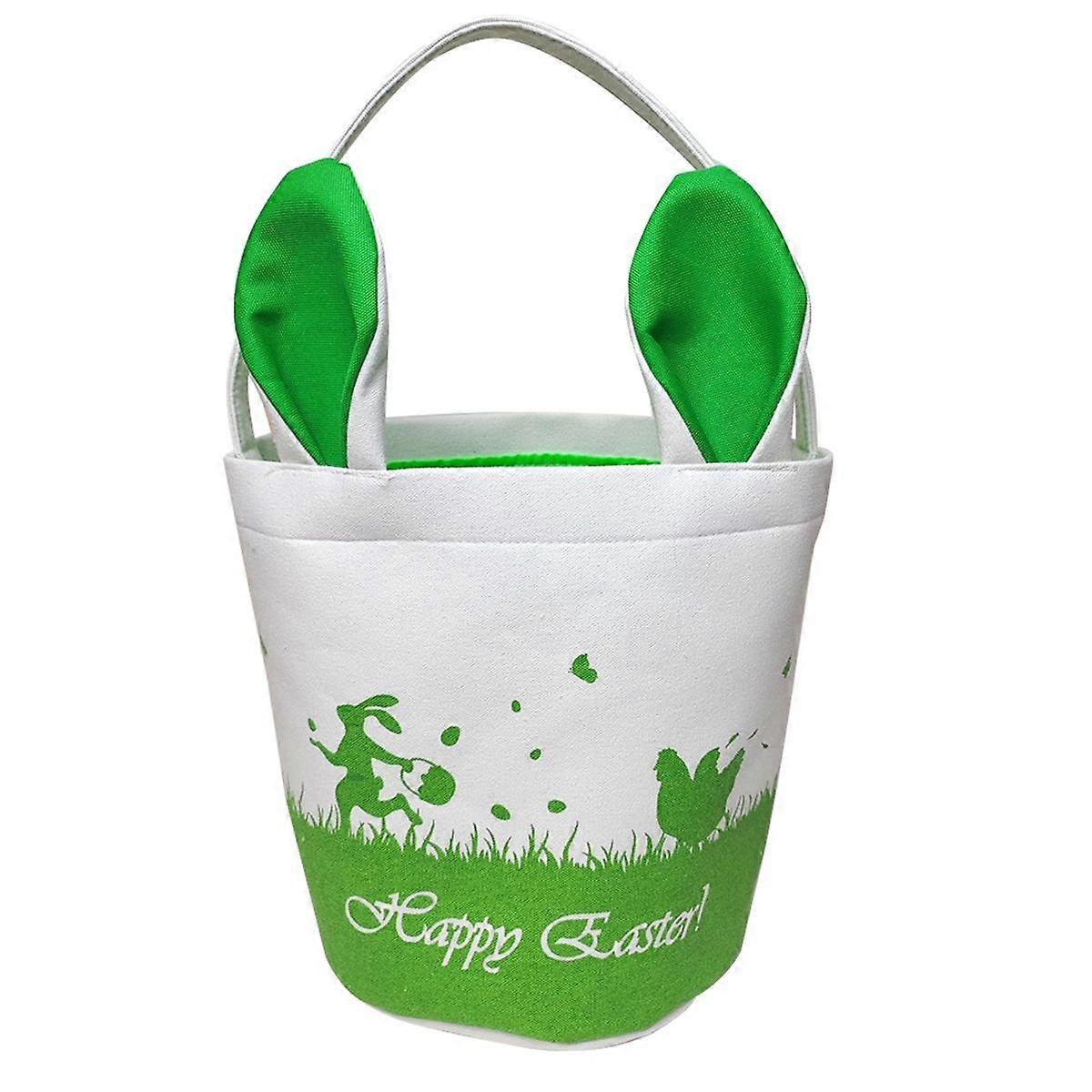 Easter Basket Storage, Empty Canvas Basket with Handles, Foldable Bucket Bags for Boys & Girls, Clo