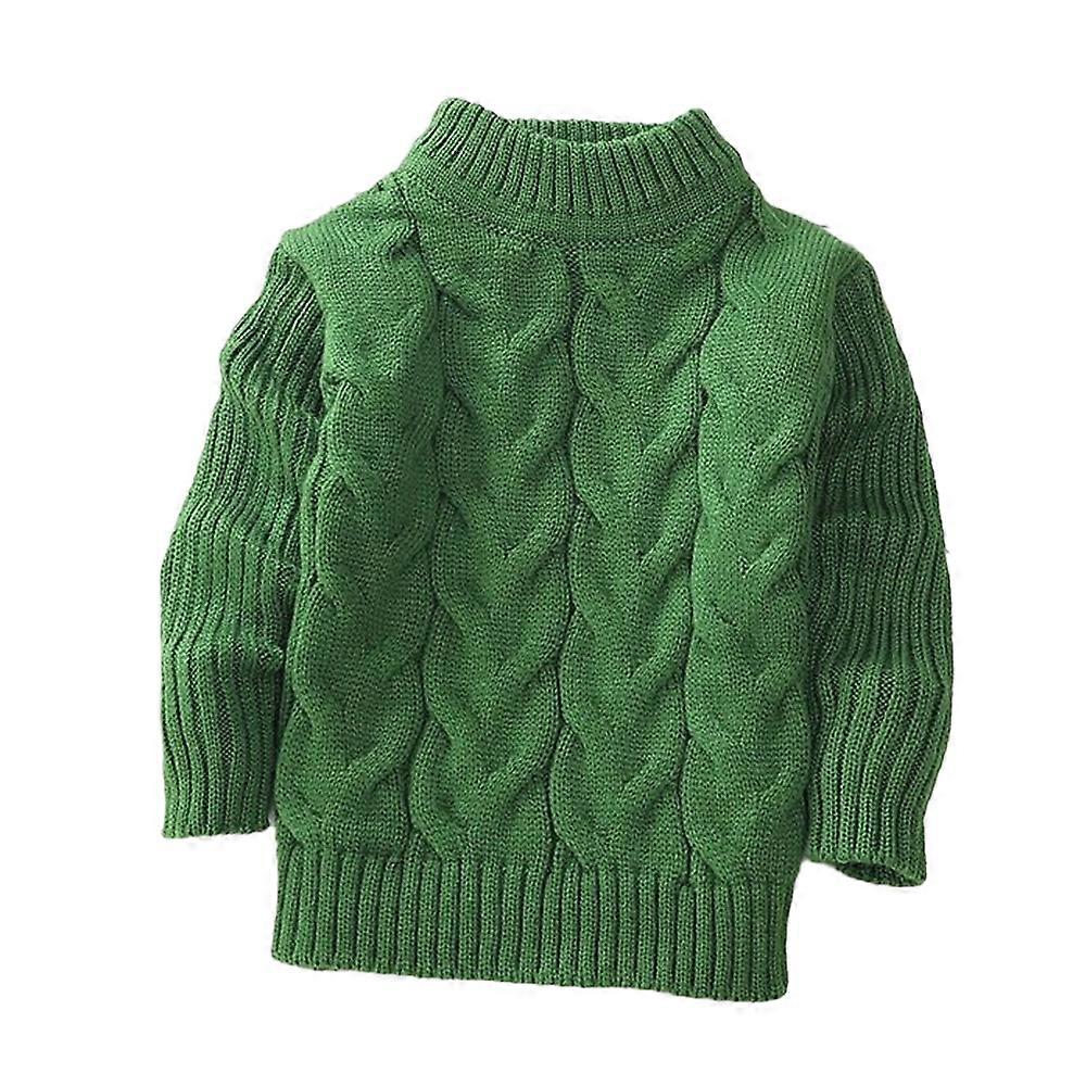 Crew neck sweater thick kids pullover with velvet backing