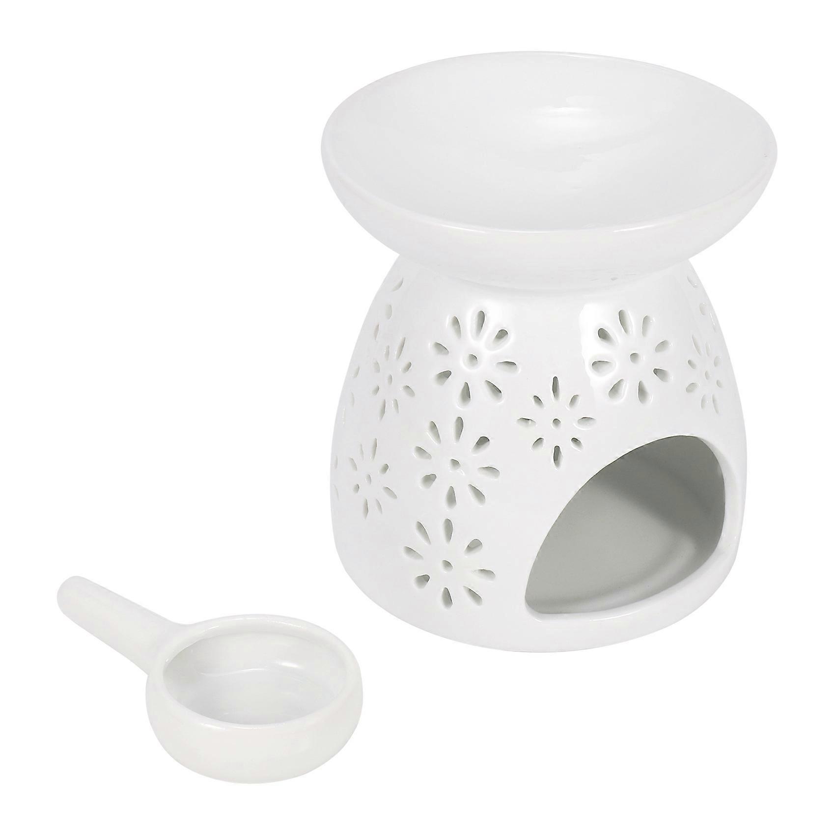 Ceramic Candle Holder Oil , Essential Oil Diffuser Furnace White 2 - Pattern