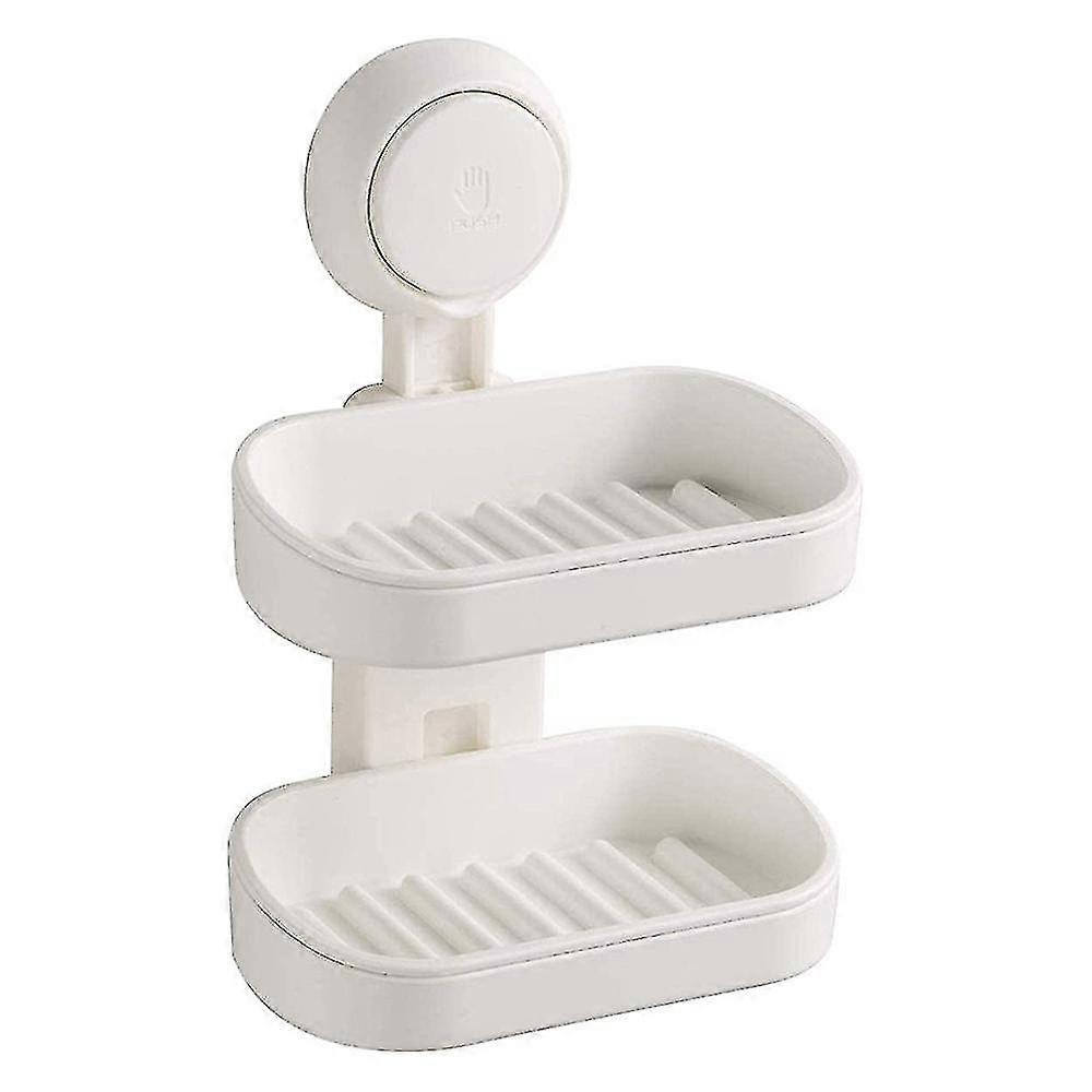 Double Layer Soap Dish Suction Cup Soap Holder, Strong Sponge Holder For Sh