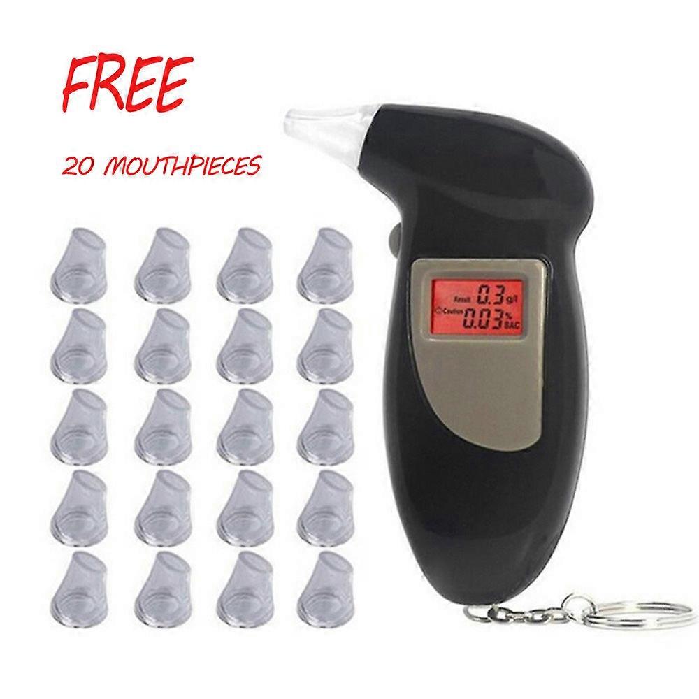 Professional Digital Alcohol Tester Breath Alcohol Tester Breathalyzer Breathalyser Alcohol Breath Tester with 20 Pcs Blow Mouth