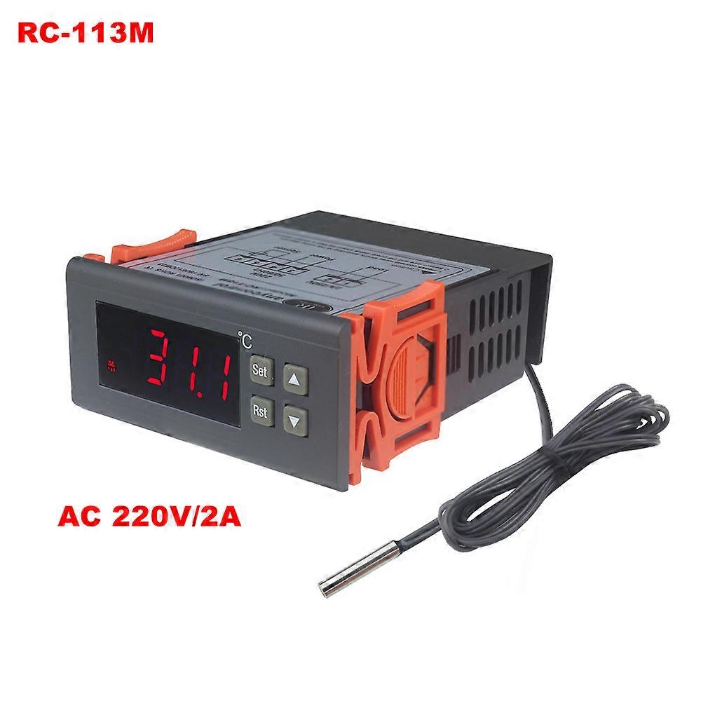 PID Thermostat Temperature Controller RC-113M 220V 2A With Temperature Sensor For Incubater Heating Enquipment