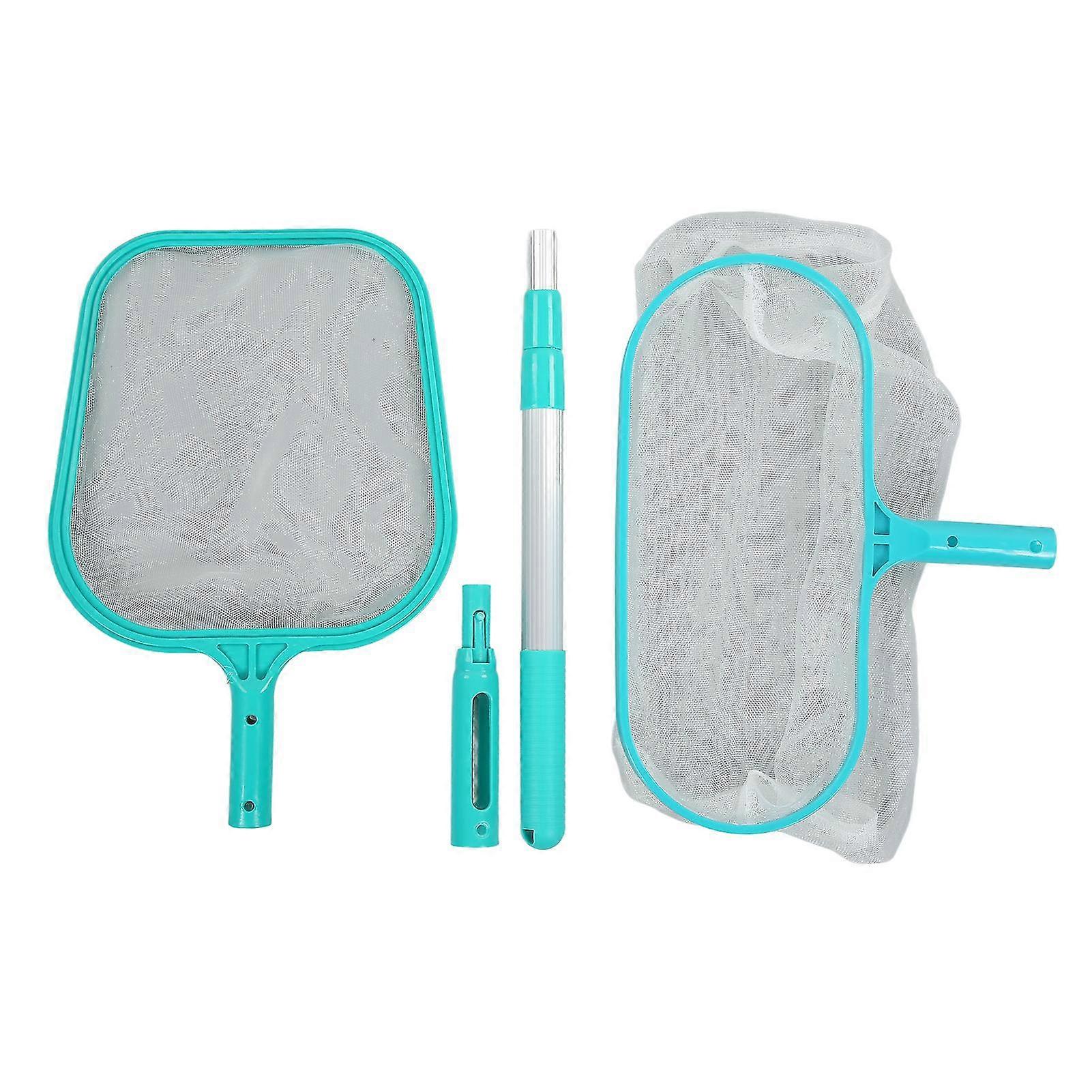 Swimming Pool Leaf Rake with Telescopic Rod - Plastic Fine Mesh for Efficient Pool Cleaning