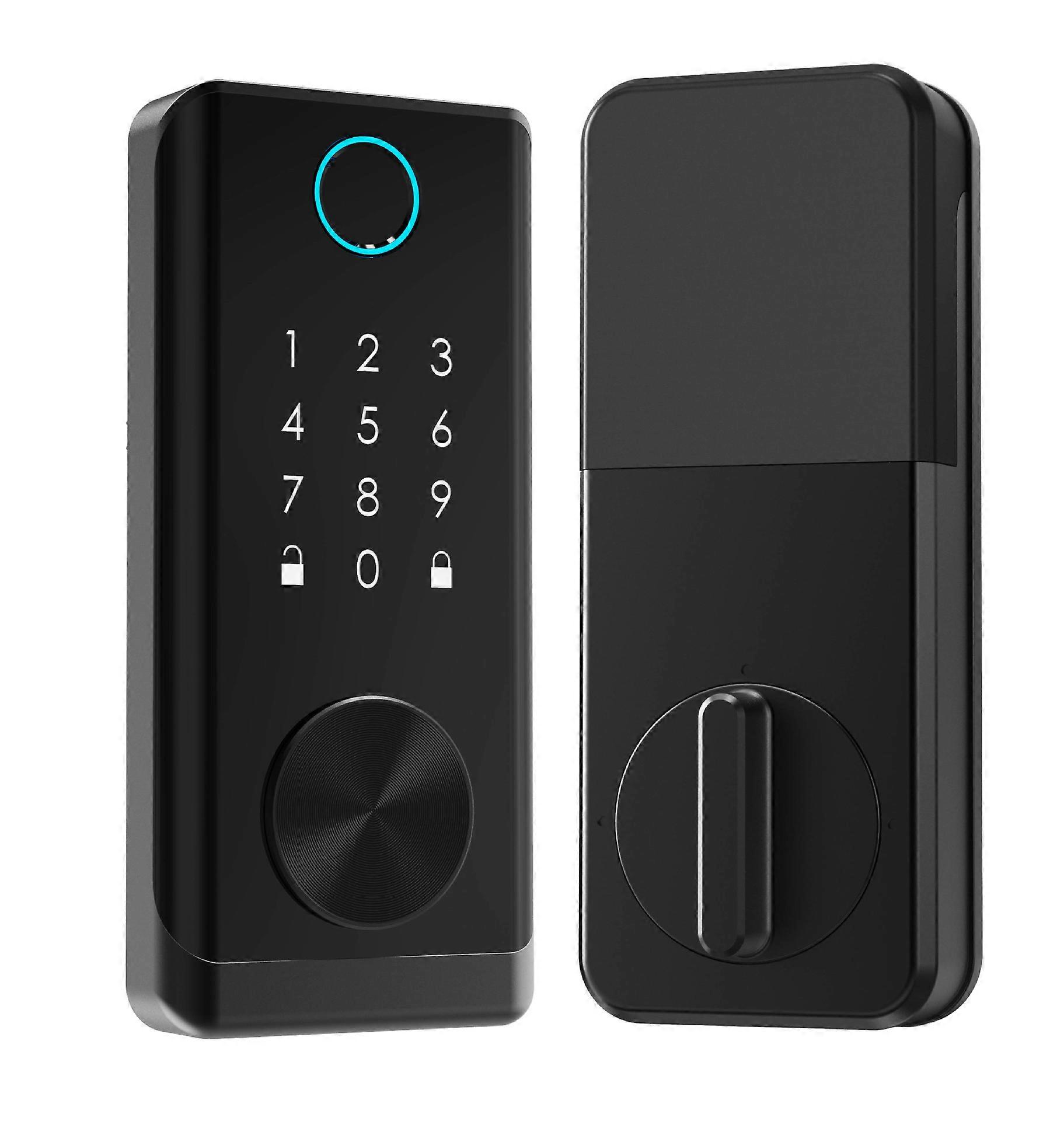 Electronic Keypad Deadbolt Door Lock, Bluetooth APP Home Smart Lock (Black)