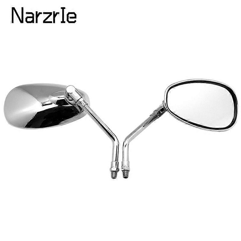QX 2Pcs/Pair Motorcycle Rearview Mirror 10mm Electrombile Scooter E-Bike Rearview Mirrors Adjustable Left Right Mirror Accessories