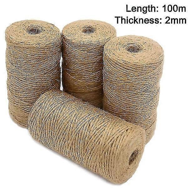 4pcs 100m natural jute thread, 2mm craft thread decoration thread is very good