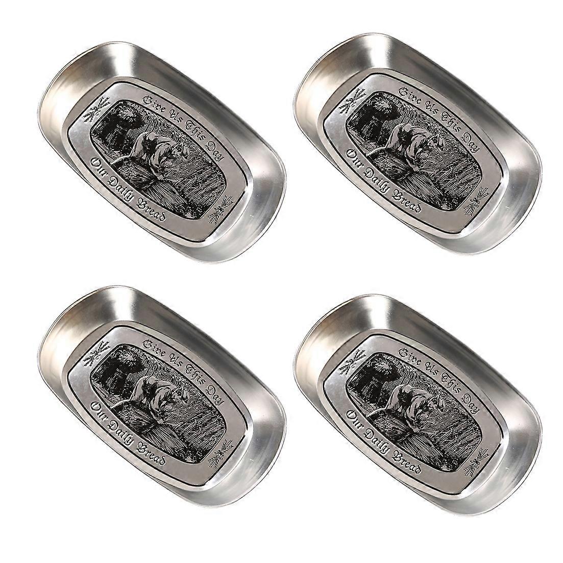 4 Pack Nordic Retro Small Tray Snack Plate Hotel Cutlery Pasta Plate