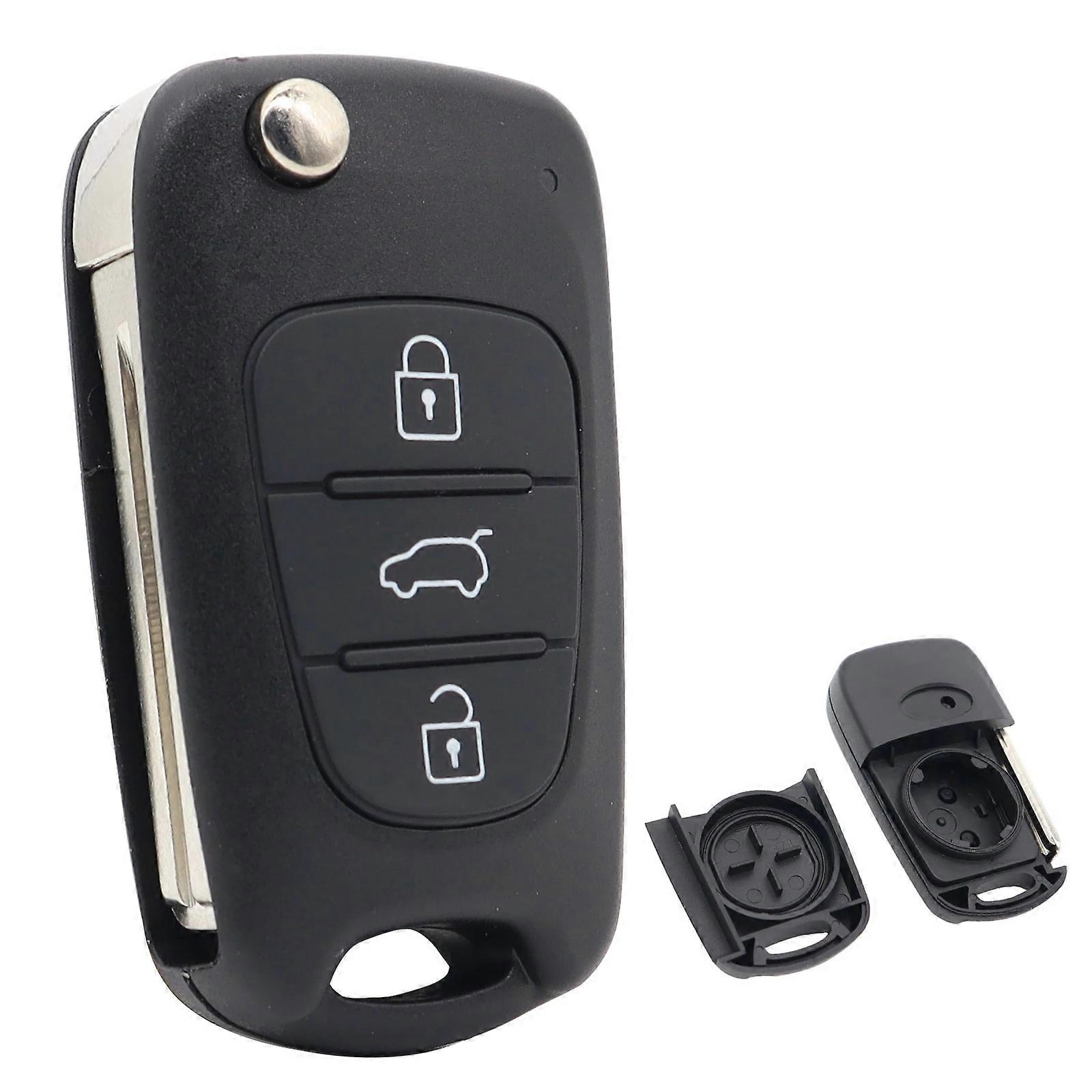 Remote Key Shell Case Cover Fob For Hyundai I20 I30 IX20 IX35 Kia Picanto Sportage Sorento 3 Button Flip Folding Car Accessories