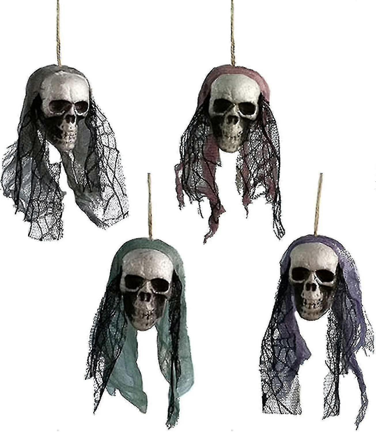Decoration, Hanging, Animated Ghost, Hanging Decoration Horror Compatible With(4pcs-multicolor)