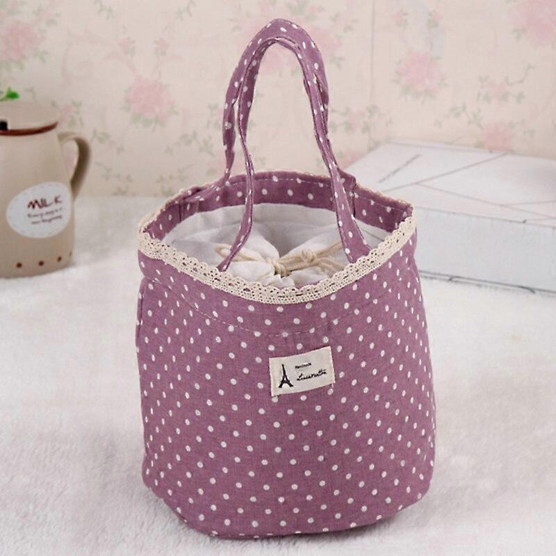 Lunch Bag Lunch Cooler box Polka Dot Lunch Small Tote Pouch Container Box Pink handbag Bolsa Termica Lancheira Lunch Boxes & Totes