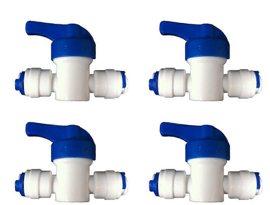 4 Pack Inline Tap Valves for 1/4" LDPE Fridge Freezer Reverse Osmosis Filter System