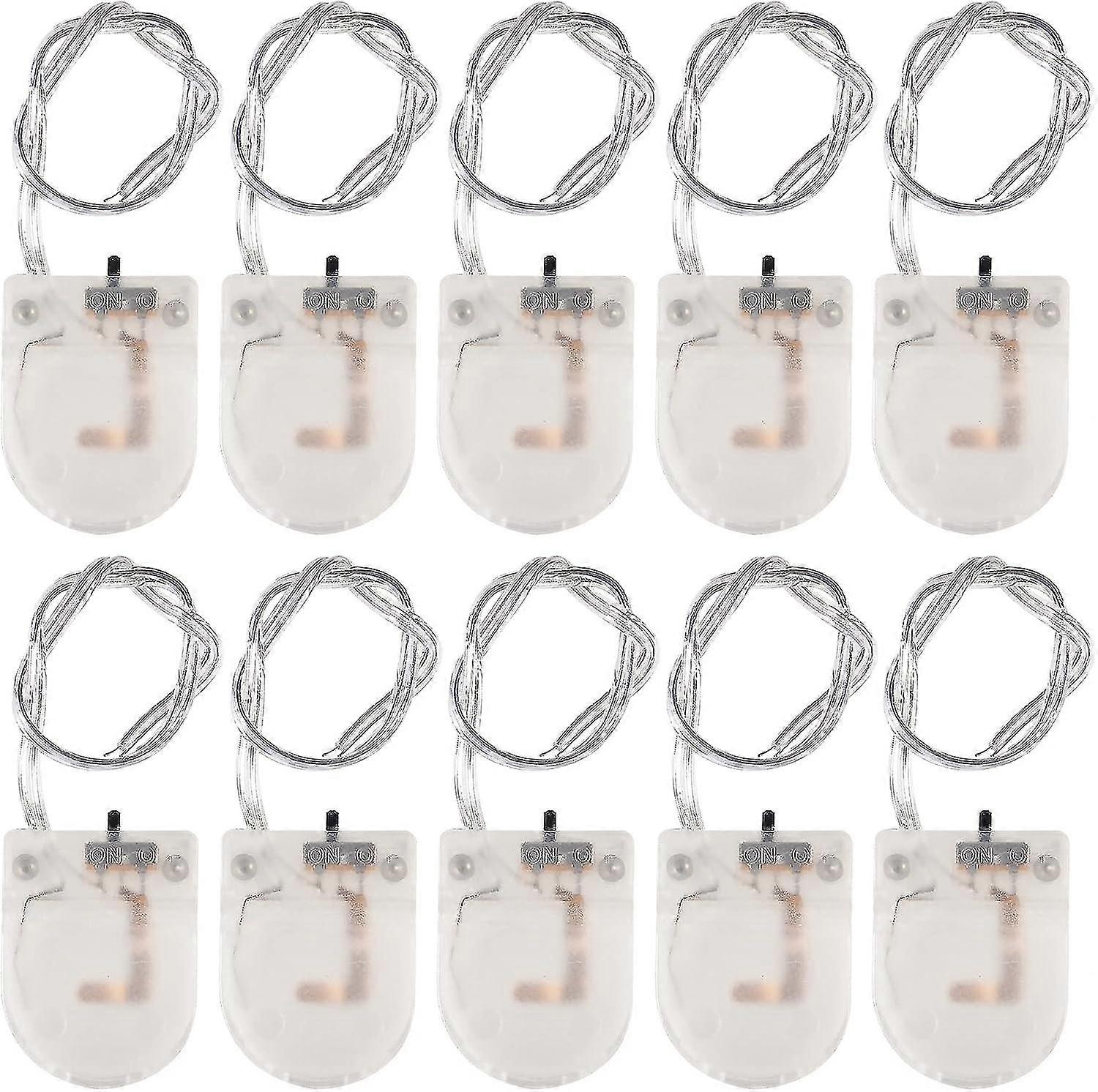 10pcs Cr2032 Battery Holder 1x 3v Coin Cell Battery Socket Holder Case Box With Wire Lead On-off Switch (transparent)