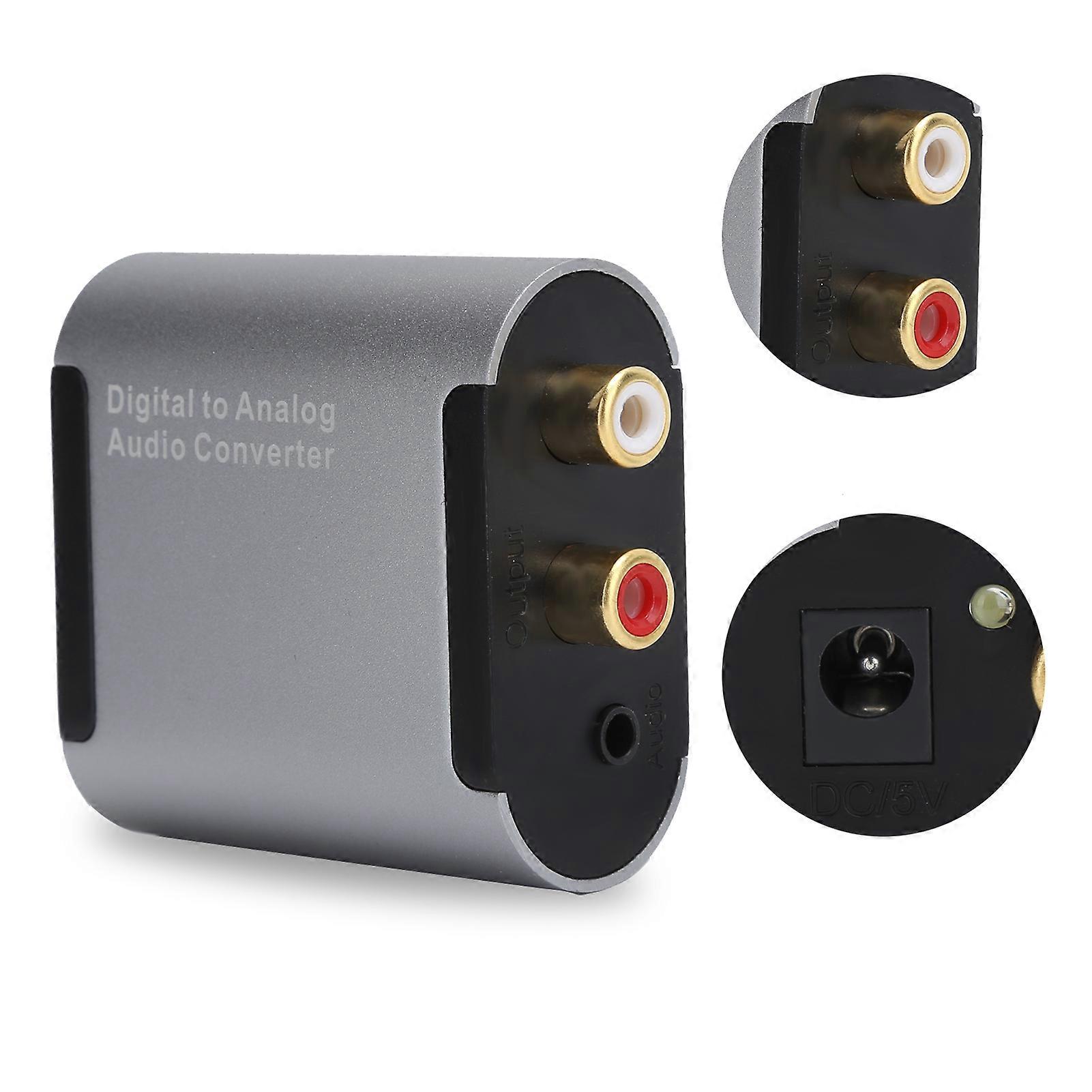 Digital to Analog L/R o Adapter for Toslink to 3.5mm Jack Converter with Fiber Cable